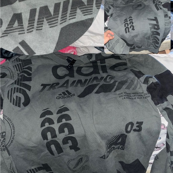 Adidas Black and Gray Graphic Sweatshirt - Picture 1 of 1
